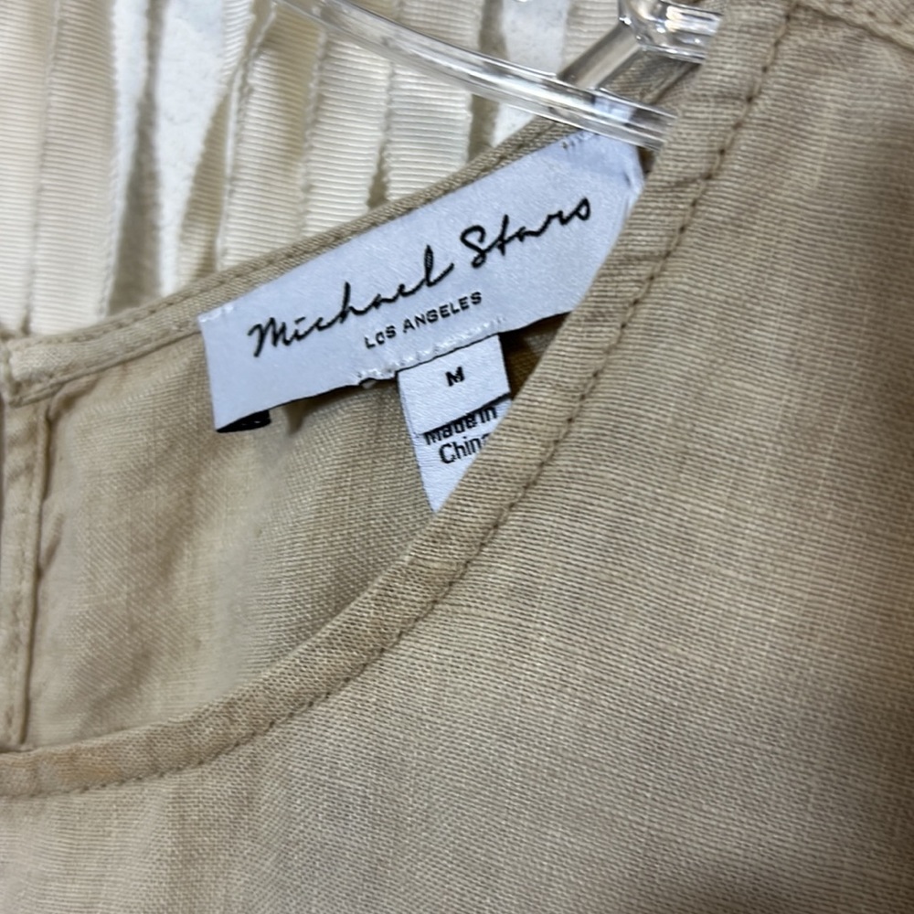 Michael Stars Delilah Linen Tank Dress in Natural NWOT Size M - Picture 7 of 12